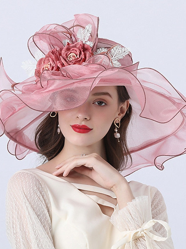 Hat Bucket Hat Sun Hat Green Blue Gold Party Outdoor Dailywear Floral Floral Portable Windproof Comfort for Women
