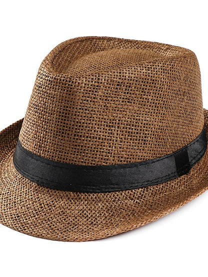 Unisex Sunhat Women Men Fashion Summer Casual Trendy Beach Sun Straw Jazz Band Hat Cowboy Fedora Hat for Women