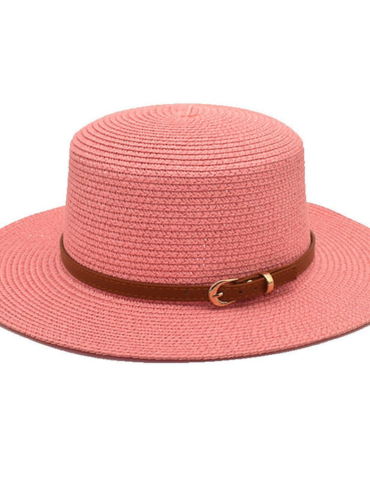 Hat Straw Hat Sun Hat Black Pink Yellow Outdoor Street Daily Pure Color Pure Color Portable Comfort Breathable for Women