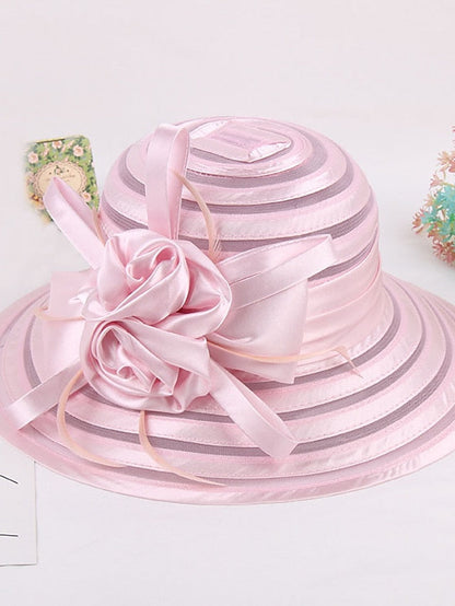 Party Hat Party Wedding Street Ruffle Solid Color Black White Hat Yellow Red  Gray Fall Winter for Women