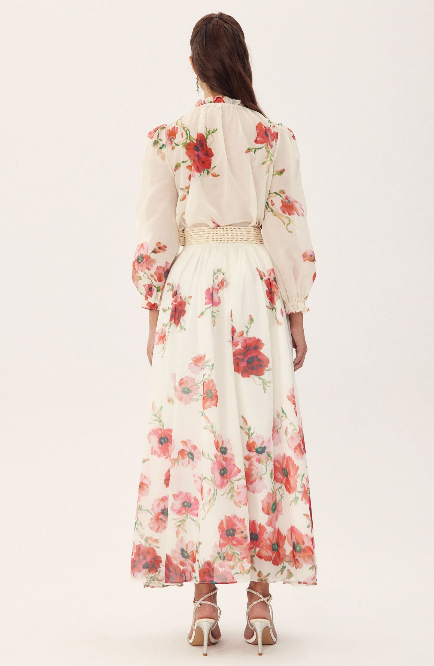 Anne Floral Printed Belted Maxi Skirt Set
