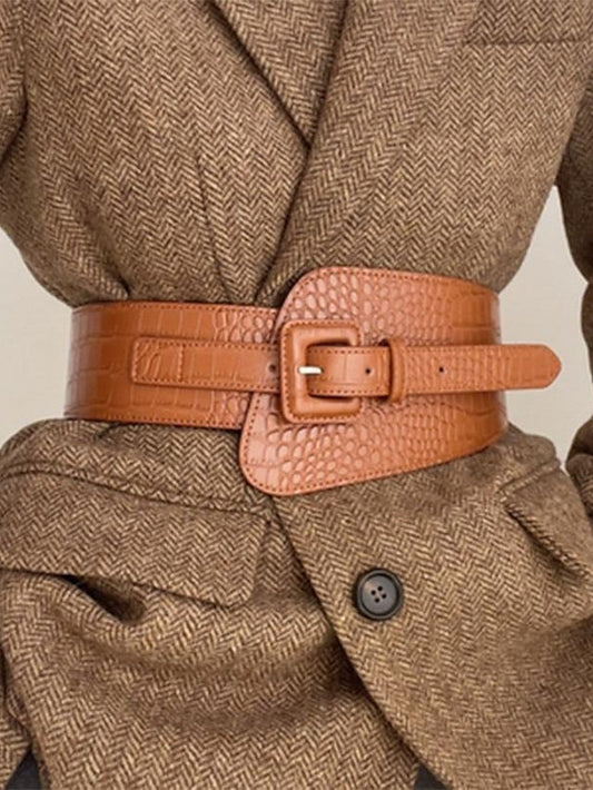 ultra-wide elastic elastic waistband with coat skirt belt outer belt waist belt with suit for Women