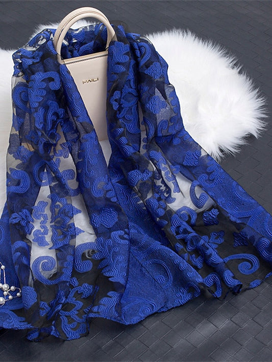 Boho Lady Women Long Soft Wrap Lady Shawl Organza Soft Scarf Scarves for Holiday Beach Accessories for Women