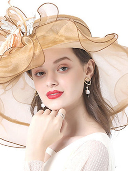 Hat Bucket Hat Sun Hat Green Blue Gold Party Outdoor Dailywear Floral Floral Portable Windproof Comfort for Women