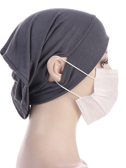 Soft Hood With Pierced Ears Inner Hijab Caps Muslim Stretch Turban Cap Islamic Underscarf Bonnet Hat Female Turbante for Women