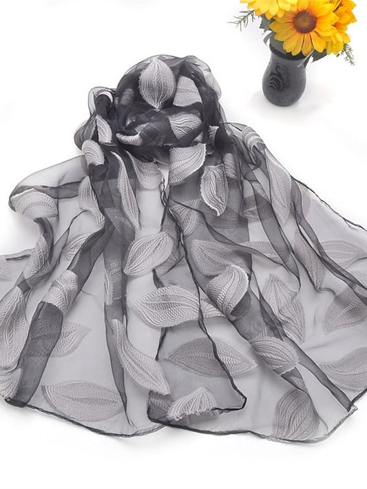 Shawls & Wraps Street Daily Date Wine Green Scarf Florals / Party / Silk / Cute / Fall / Winter for Women
