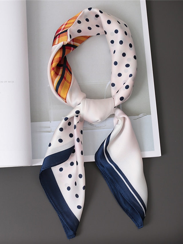 Square Scarf Infinity Scarf Dailywear Holiday Outdoor White Blue Pink Scarf Polka Dot Zebra for Women