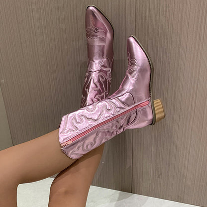Casual Western Cowboy Ankle Boots with Heel for Women | Great for Casual Days