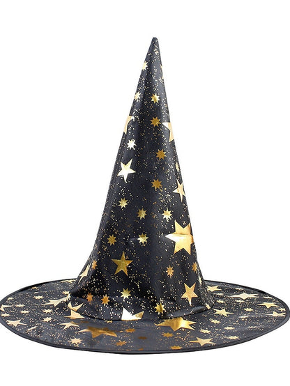 Halloween Witch Hat Masquerade Party Star Hat Children's Headwear Witch Sorcerer Pointed Hat Retro Nordic Style Floppy Hat Durags Party / Evening for Women