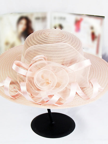 Party Hat Party Street Holiday Flower Solid Colored Black White Hat Cute Pink Fall Winter Spring for Women