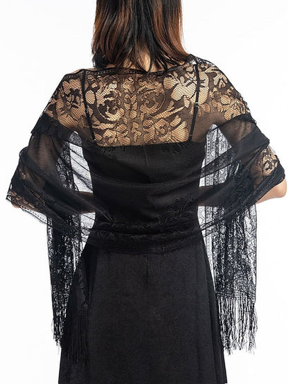 Shawls & Wraps Party Wedding Anniversary Camel Red Pink Scarf Flower / Fall / Winter / Spring / Summer / Polyester for Women