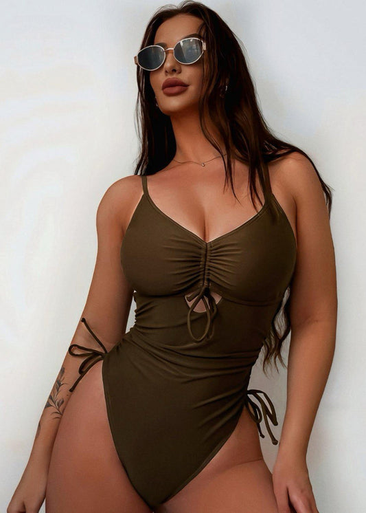 Cordelia - Ruched Cutout One Piece Swimsuit