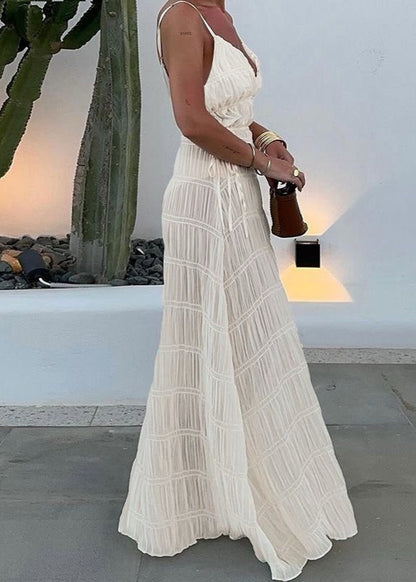 Serena - Pleated Spaghetti Strap Maxi Dress