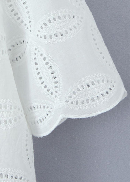 Sunlace - Embroidered Cotton Shirt and Skirt Set