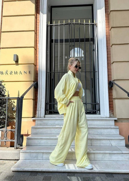 Sunbeam Flow - Relaxed Shirt & Wide-Leg Pants Set