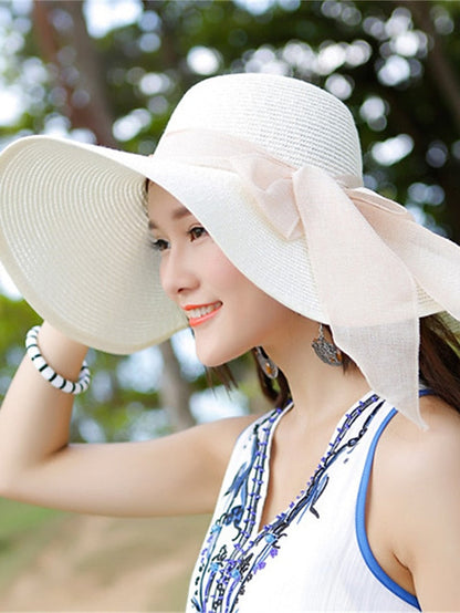 Party Hat Party Street Holiday Bow Solid Colored Light Blue Beige Hat White Pink Fall Winter Spring for Women
