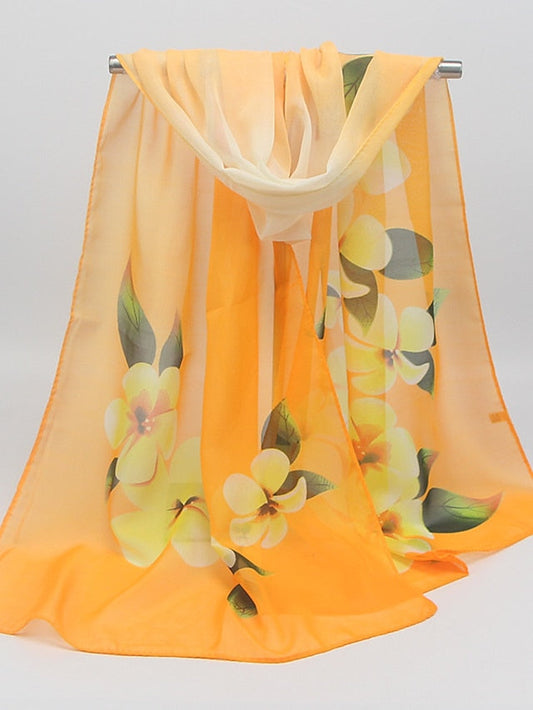 Spring And Summer Printed Chiffon Scarf Scarf Shawl Small Gauze Scarf for Women