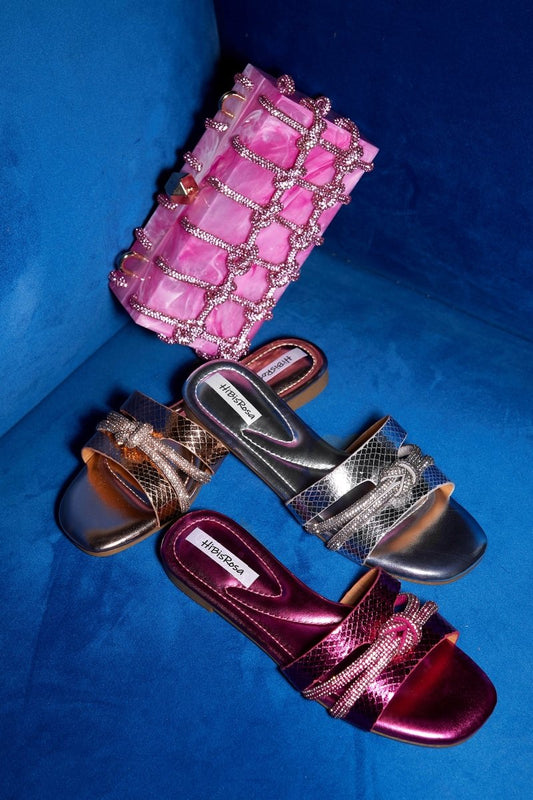 Sandalias con nudo de diamantes de imitación Renee 
