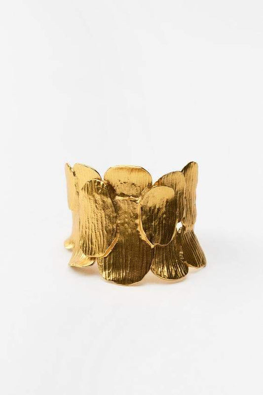 Pulsera de pétalos de metal retro 