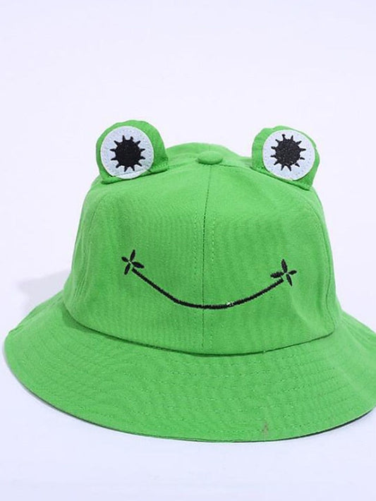 Frog Bucket Hat For Women Summer Casual Plain Female Outdoor Hiking Beach Fishing Sunscreen Hat (Hat circumference 56-58CM) for Women