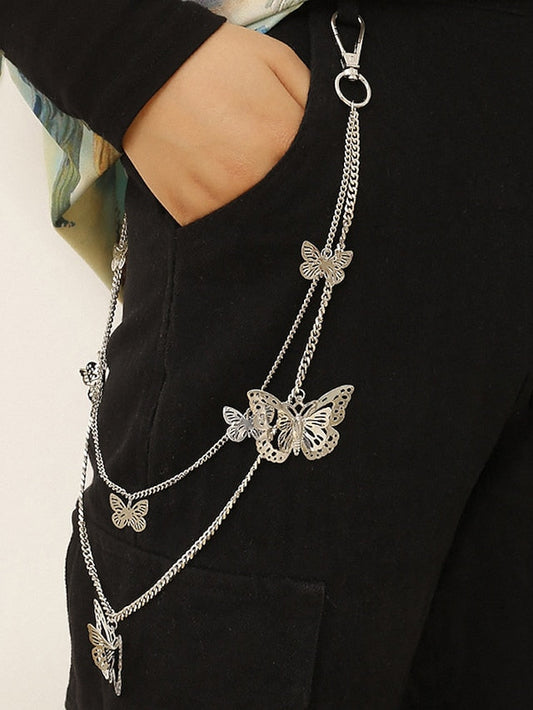 Men's Chain Belt Pants Chain Wallet Chain Pocket Chain Metal Chain Buckle Free Heart Crystal Rhinestone Chain Casual Classic Party Daily Silver for Women