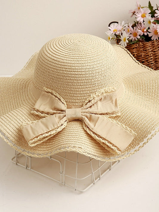 Sun Hat Straw Hat Daily Holiday Straw Vacation Beach Sweet Sunscreen Breathability Outdoor 1 pcs for Women