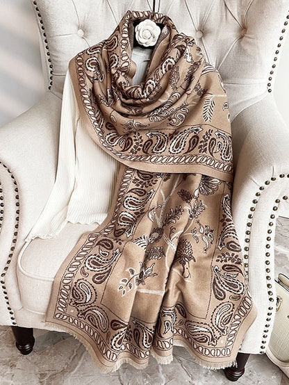 Shawls & Wraps Outdoor Dailywear Holiday Wine Red Pink Scarf Floral for Women