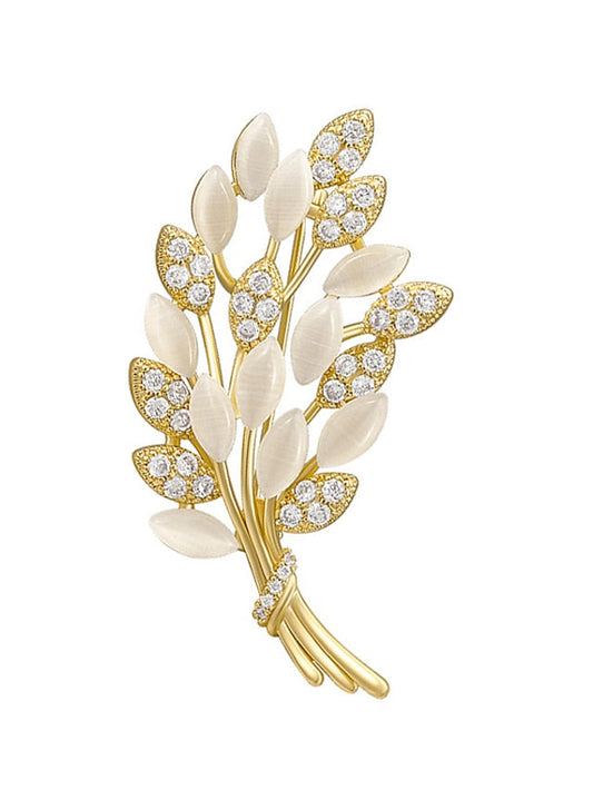 Brooches Retro Botanical Luxury Sweet Brooch Jewelry Gold Bowknot For Office Daily Prom Date Beach for Women