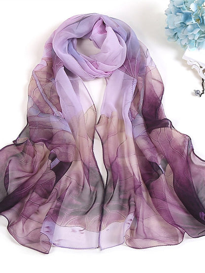Chiffon Scarf Party Red Scarf Tie Dye / Purple / Fall / Winter / Spring / Summer for Women