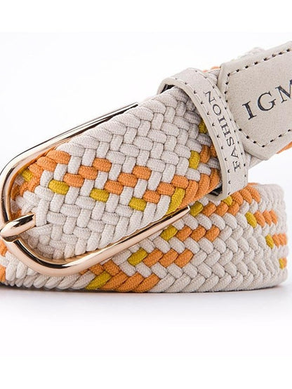 canvas woven thin belt ladies fashion elastic elastic belt korean pants belt for Women