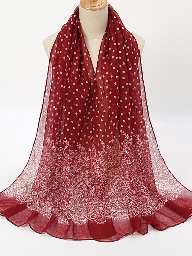 Summer Lady Dots Scarf Shawl Holiday Fashion Clothing Accessories Invierno Mujer Women Scarves Shawls for Women