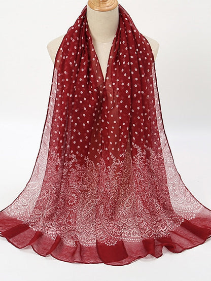 Summer Lady Dots Scarf Shawl Holiday Fashion Clothing Accessories Invierno Mujer Women Scarves Shawls for Women