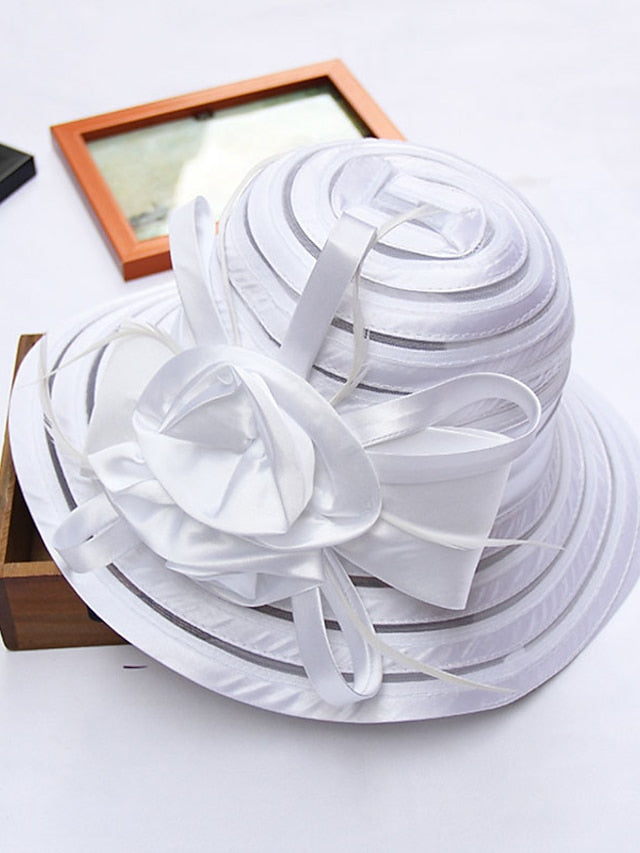 Party Hat Party Wedding Street Ruffle Solid Color Black White Hat Yellow Red  Gray Fall Winter for Women