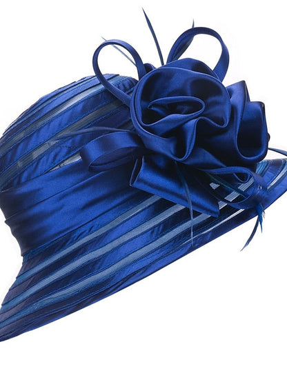 Party Hat Party Wedding Street Ruffle Solid Color Black White Hat Yellow Red  Gray Fall Winter for Women