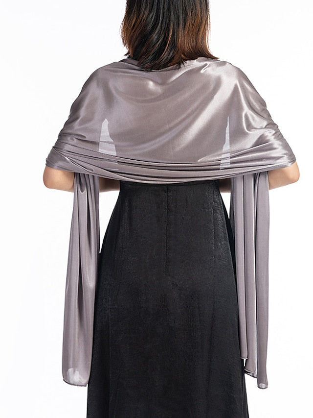 Shawls & Wraps Party Special Occasion Party Evening Silver White Blue Scarf Pure Color / Fall / Winter / Spring / Summer / Polyester for Women