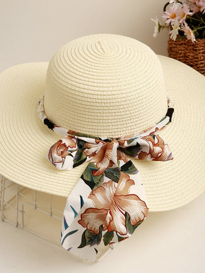Sun Hat Straw Hat Holiday Floral / Flower Polyester Straw Vacation Casual Beach Sunscreen Warm 1 pcs for Women