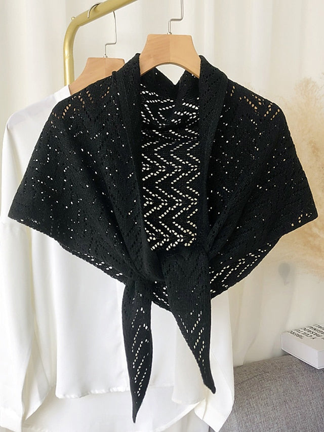 Fashion Knitted Crochet Hollow Fake Collar for Women Small Shawl Wrap Flase Collar Decor Female Shirt Detachable Collar for Women