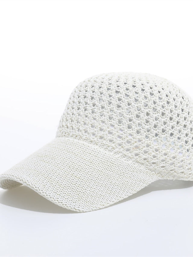 Solid Color Holiday Girls Sun Cap Breathable New Summer Cap Baseball Cap Outdoor  Sunshade Hat Ponytail Cap for Women
